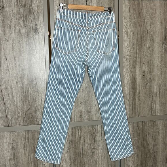 Mother Jeans The Triple Tomcat Ankle Striped Blue and White Orange Yo Glad Sz 28 - Picture 4 of 14